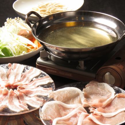 【お食事のみ】沖縄県産豚プレミアムパイナップルポークと本もずくのしゃぶしゃぶコース