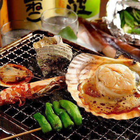 ◆ [Hamayaki course]! A gorgeous 8-dish menu with scallops and 90 minutes of all-you-can-drink