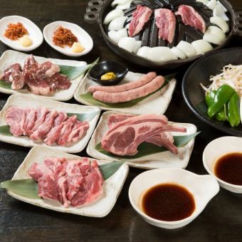 歓迎会☆5種の肉が味わえる♪ジンギスカン 牧場コース（飲み放題付）！1人6,500→6,000円税込