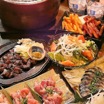 【鸡肉火锅套餐 4500】包含 2 小时畅饮 / 11 道菜 4500 日元(含税) 10 人以上团体组织者免费!