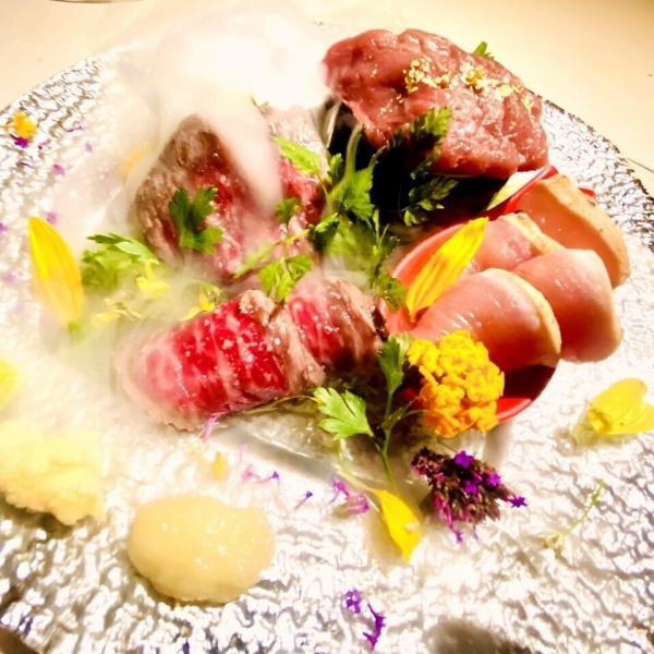 【鮮度にこだわってます！】絶品の上州牛や馬刺し、知覧鶏などが味わえる、当店自慢の上質な肉刺しをぜひ♪