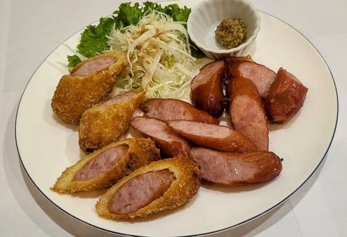 Takoyaki platter/Fried gyoza & shumai/Sausage platter