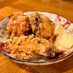 Deep-fried chicken marinated in salt koji