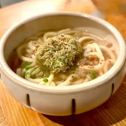Osaka specialty: Tororo konbu udon (udon noodles with grated kelp)