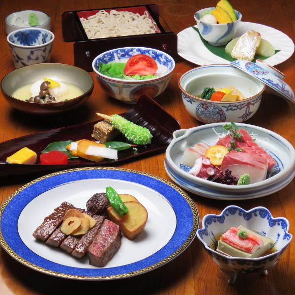 Popular Japanese black beef steak course