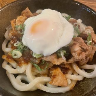 【〆に最適】生姜焼き×ぶっかけうどん!