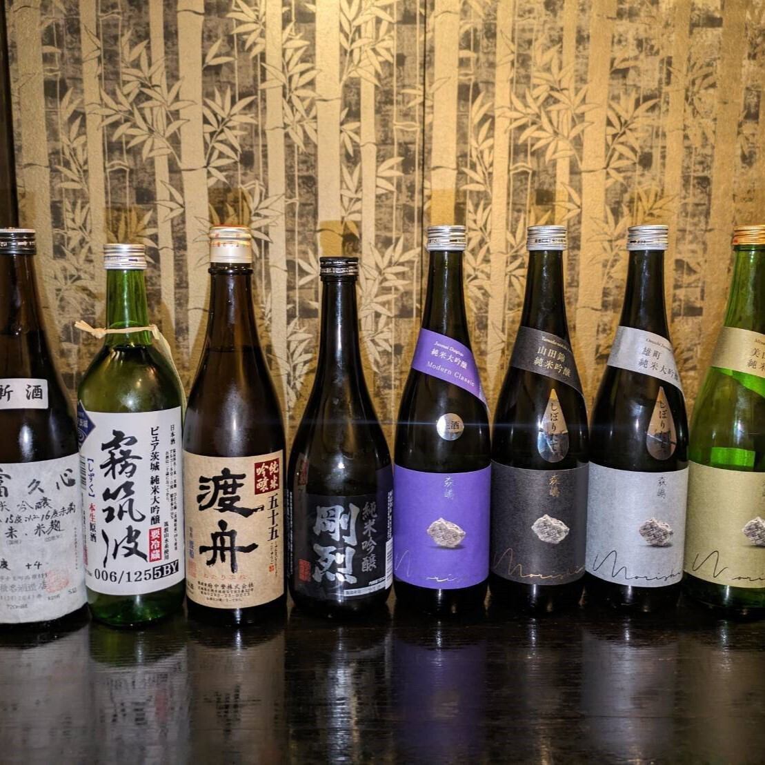We have a wide selection of sake and shochu that go well with the food.