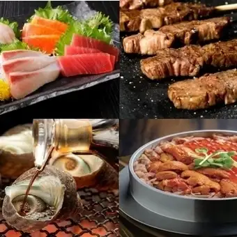 馬肉刺身、雞肉韃靼、新鮮魚類、烤貝類、釜飯等。 [特惠套餐8] 2.5小時暢飲 - 5,480日圓