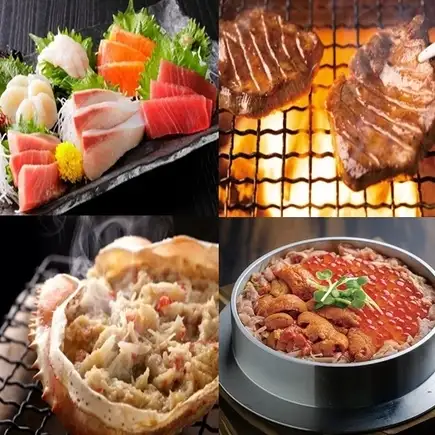 馬刺しと鶏タタキ・鮮魚・蟹・釜飯等【厳八コース】プレミアム飲み放題　2・5H付き・6500円