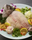 Chinese-style whole live sea bream sashimi