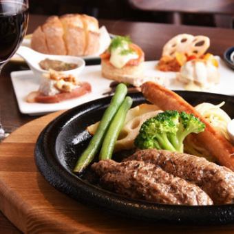 ★Greedy Course★ Black Wagyu Beef Hamburger Dinner Course [3,960 yen]