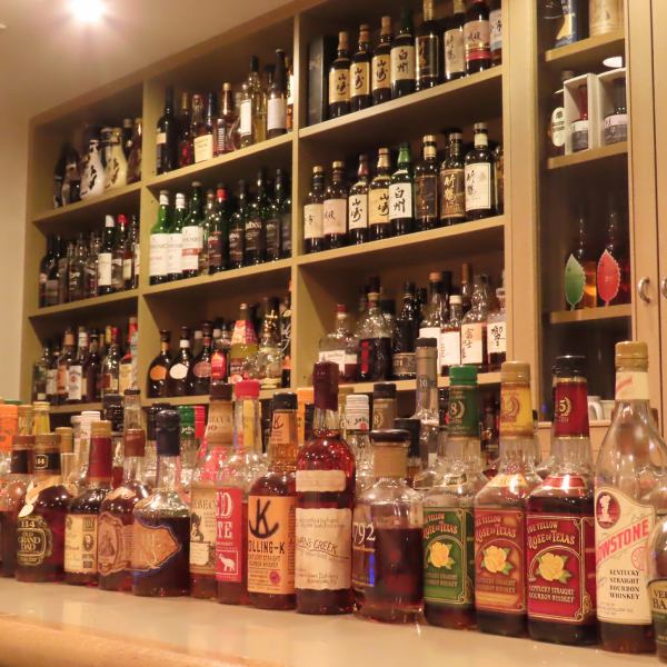 A wide variety of products, including over 250 types of bourbon and over 150 types of scotch