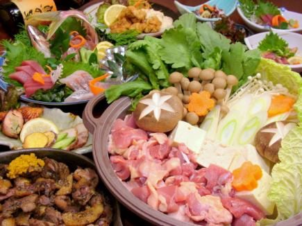 [From November onwards] Tori no Sato specialty Sato nabe course with 8 dishes and 3 hours of all-you-can-drink for 4,250 yen! Unlimited all-you-can-drink on weekdays (excluding days before holidays)!