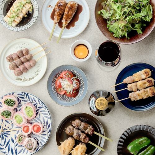 焼鳥や充実した料理の数々