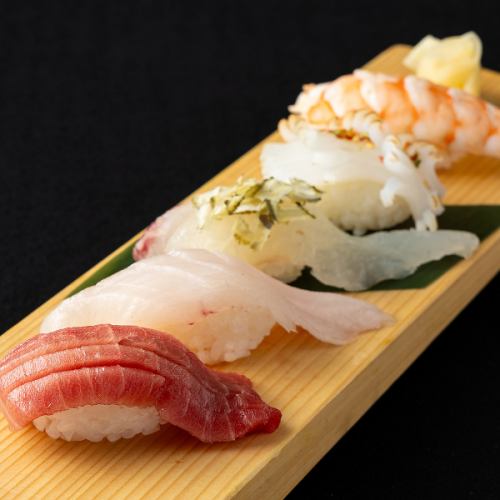 Craftsmanship shines through in these exquisite nigiri sushi.