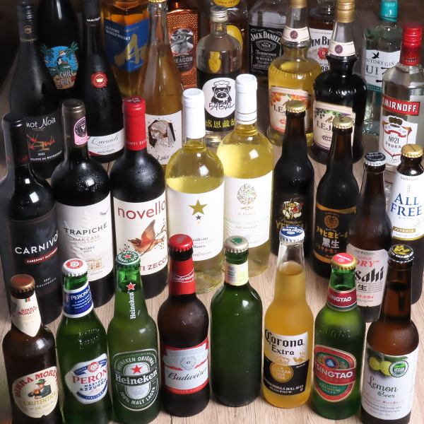 豊富なドリンクメニュー！海外の生ビールからソフトドリンクまで◎