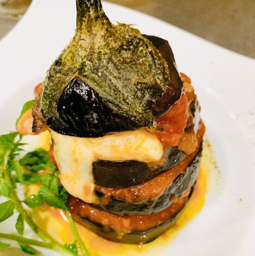 米茄子とクリームチーズのオーブン焼き