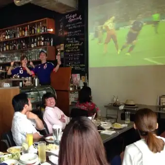 ワールドカップを大画面スクリーンで仲間と応援！！ 試合中飲み放題付き♪♪ サッカー観戦セット