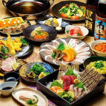 【2Hプレミアム飲放題】個室確約！黒豚しゃぶしゃぶ等全12品『鍋有◎満足コース』4000円