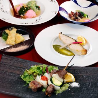 [March Botan Kaiseki] Luxury Kaiseki, seasonal fish, Spanish mackerel, and red beef [8 dishes in total + 110 minutes all-you-can-drink] ⇒ 7,000 yen