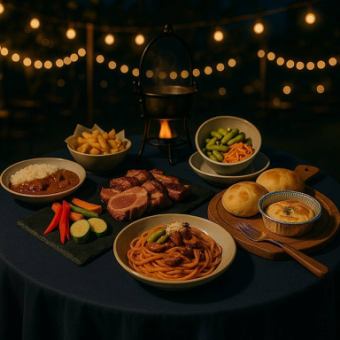 【アルコール飲み放題付き】6月～9月限定！～Nightビアガーデンプラン～ 全7品 5500円(税込)
