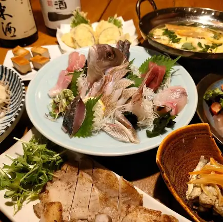 8月・9月【4,500円福福コース】姿付き造りや夏の味覚満喫(全8品)※料理のみ