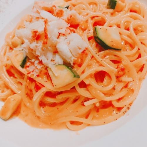 Snow crab tomato cream pasta