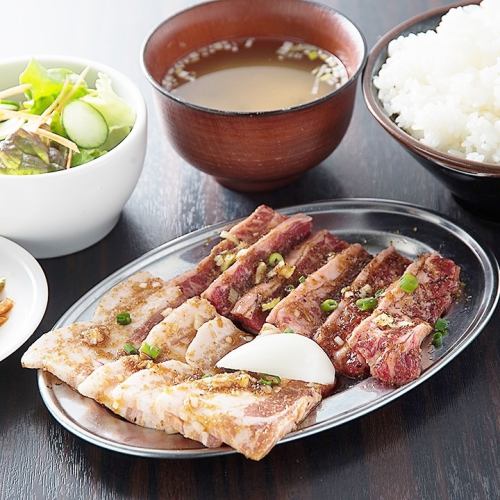 Beef ribs and Kagoshima pork rib grilled meat set meal