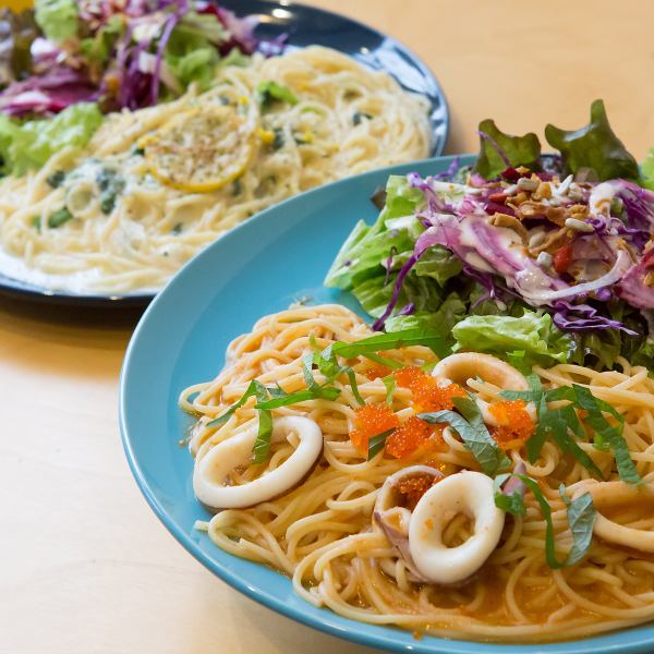 Mentaiko and squid pasta lunch