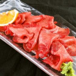 Beef tongue sashimi