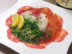 Beef tongue carpaccio