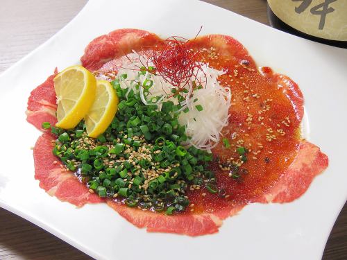 Beef tongue carpaccio