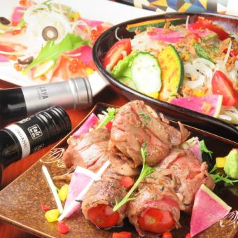 [Same-day OK♪] Comes with "Chin and Sweet Pork Cutlet + Fresh Fish Carpaccio"! 120 minutes all-you-can-drink total of 8 dishes for 4,400 yen (tax included)