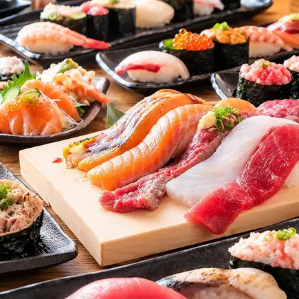 海鮮寿司と焼き鳥と餃子 全100種食べ放題＆3時間飲み放題プラン3,980円⇒2,980円（税込）