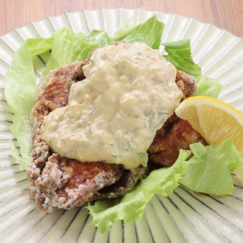 Deep-fried chicken with sake lees