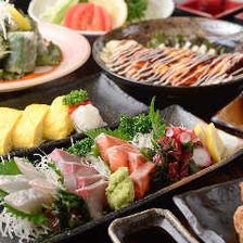 【含2小时无限畅饮】J套餐（共5道菜）3,000日元 这个价格附带生鱼片的套餐