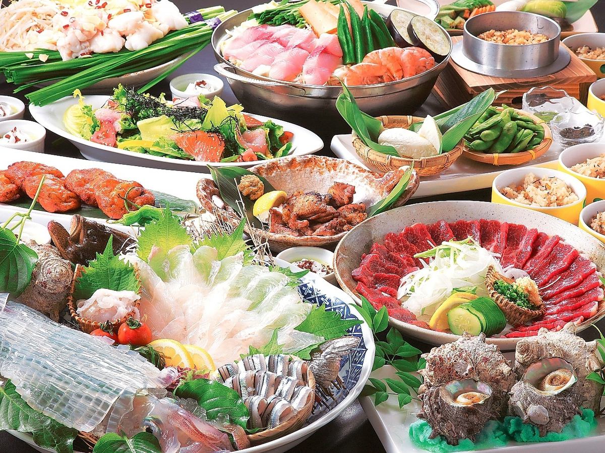 [選擇當然的好處♪]您可以從主菜中選擇活潑的生魚片和無限暢飲3500日元