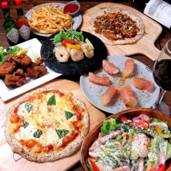 [Course with pizza to choose from] 7 dishes with pizza to choose from + 2 hours [all-you-can-drink] 3,800 yen ⇒ 3,300 yen with coupon