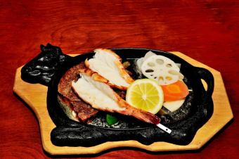 Seagull A set meal (・ Steak 100g ・ Shrimp 2 tails ・ Squid ・ Scallops)