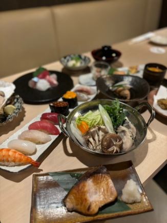 [Perfect for year-end parties!] 10,000 yen monkfish hotpot course with all-you-can-drink