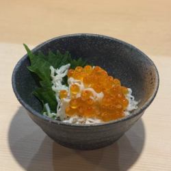 Shirasu and salmon roe