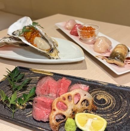 【歓送迎会向け　飲み放題付】宝石牡蠣と握り　祥春コース