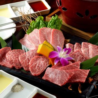 【僅限烹飪！】徹底享用嚴選的黑毛和牛、鹽、神潮舌味噌內臟！炭燒套餐（全11道菜品）4,000日元！