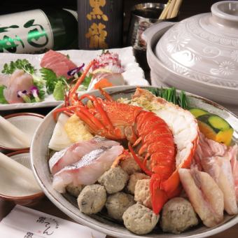 当天OK！2小时无限畅饮【海鲜相扑火锅套餐】13种海鲜和蔬菜，还有最后的菜肴和甜点！
