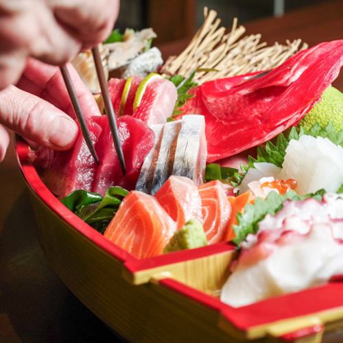 Enjoy sashimi and sake!