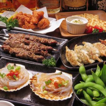 【カジュアルコース】２時間飲み放題付き！名物ひつじ肉串や唐揚げなど定番料理《全6品》3500円
