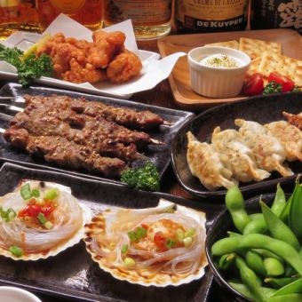 【カジュアルコース】２時間飲み放題付き！名物ひつじ肉串や唐揚げなど定番料理《全6品》3500円