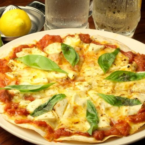 [Hot pizza with handmade dough]
