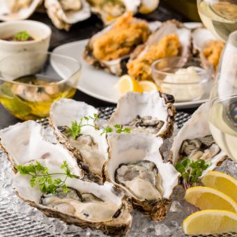 Enjoy oysters! [Oyster Hut] 8 course course 5,100 yen (tax included) / 6,300 yen (tax included) with 3 hours all-you-can-drink