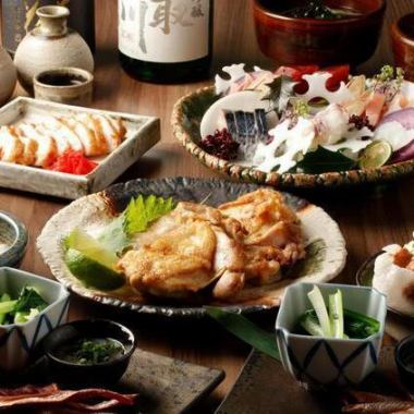 【料理のみ・全8品】産地直送の旬魚、炉端焼き、天ぷらが付いたおまかせコース　税込5,000円